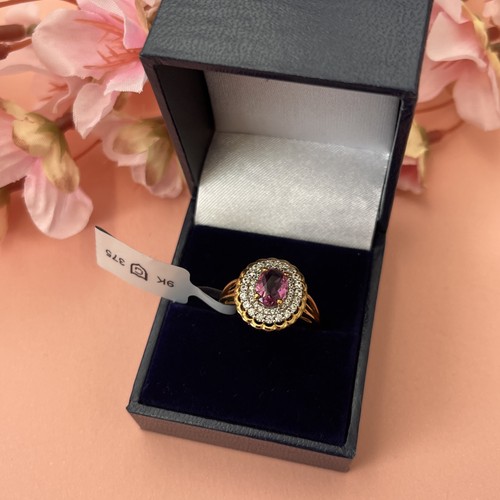 9ct gold pink fluorite - gold,