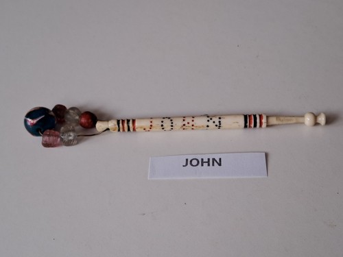 Antique bone lace bobbin with - antique,