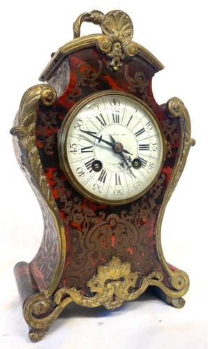 Antique shaped boulle mantel - antique,