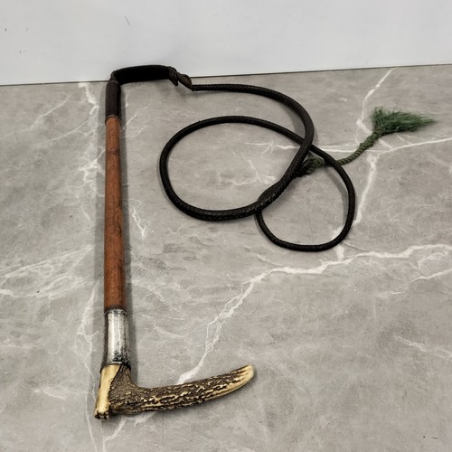 Antique silver mounted antler - mounted,