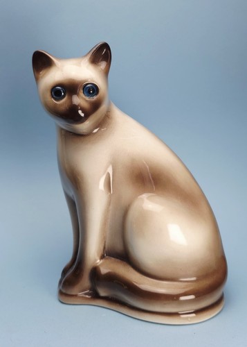 Siamese cat figurine ceramic - siamese,