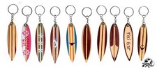 KEYRING WOODEN SURFBOARD KEY RING FOB CHAIN NEW SMALL GIFT SURF / SUKEY10-303
