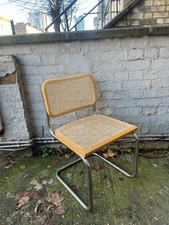 Single One vintage Bauhaus Marcel Breuer Cesca Chair beige brown wood - 