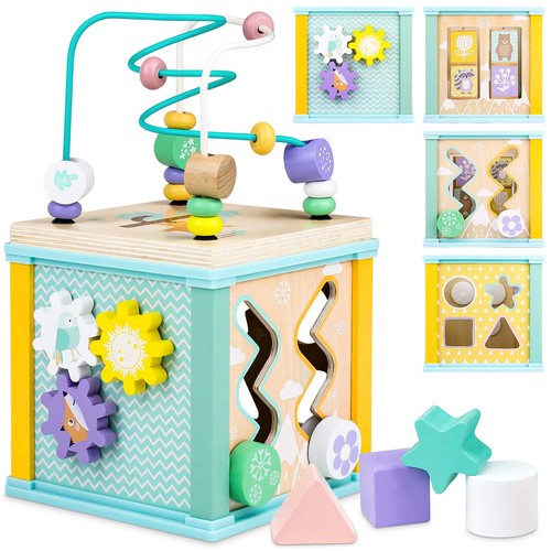 Wooden activity cube - activity,