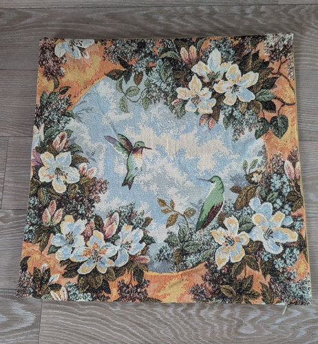 Hummingbird tapestry cushion - hummingbird,
