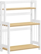Bamboo Kitchen Spice Rack 3 Tier SONGMICS Storage Natural Oak Kitchen