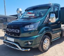 BULL BAR NUDGE BAR WITH White LED for FORD TRANSIT MK8 2014-2018 CHROME