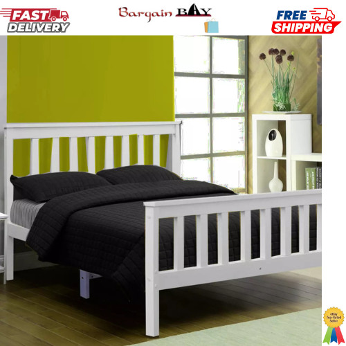 White 3ft 4ft wooden bed - 3ft,