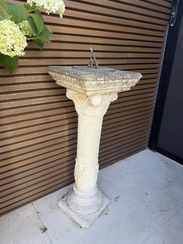 Vintage garden sundial carved - garden,