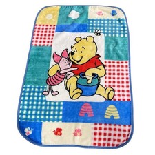 Vintage Disney Winnie the Pooh Piglet Honey Pot Fleece Soft Baby Blanket 42x30