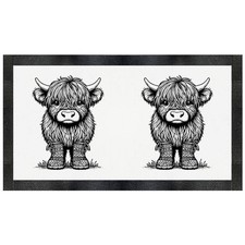 'Baby Highland Cow Wearing Boots' Pet Feeding Mat (PM00034386)