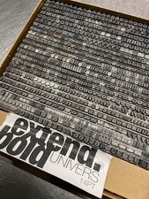 14pt  Univers Extended Bold - A-Z upper + lowercase letterpress metal type 