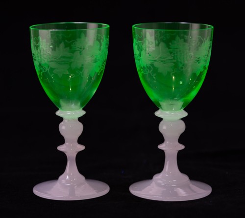 Pair antique wine - pair, glasses