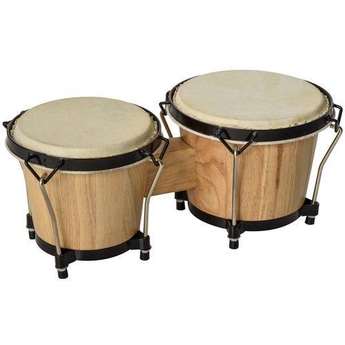 Wooden bongo drum set - wooden, w/
