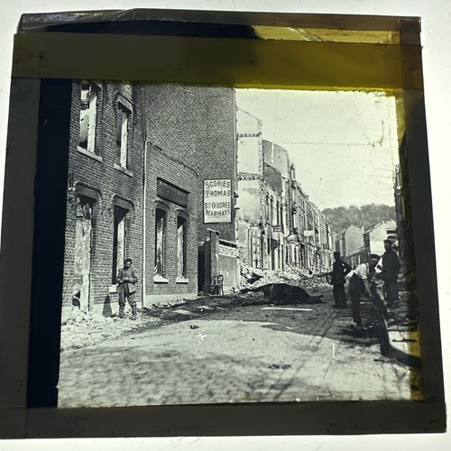 Antique magic lantern slide - lantern,