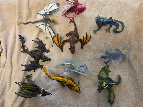 Schleich dragon figurines - figurines, x