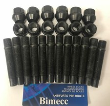 ALLOY WHEEL STUDS + OPEN NUTS CONVERSION 82mm M12X1.25 X 10 FITS PEUGEOT 1 65.1