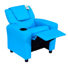 Kids Recliner Armchair Blue PU