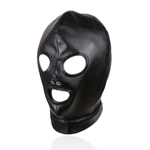 Faux leather cosplay hood - leather,