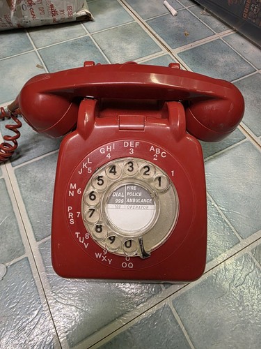 Retro red dial telephone - retro,