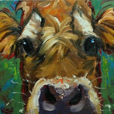 Cow #1473 - 12x12" original oil painting by Roz