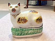 large Staffordshire pottery cat circa 1865