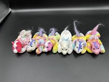 Lot of 6 PONY Surprise Glitter Plush Baby Horse Replacements White Pink Tie Dye