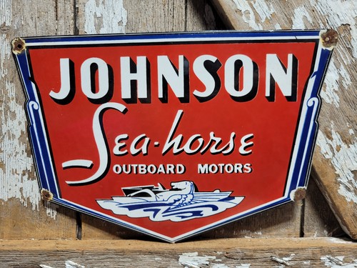 Vintage johnson porcelain sign - vintage,