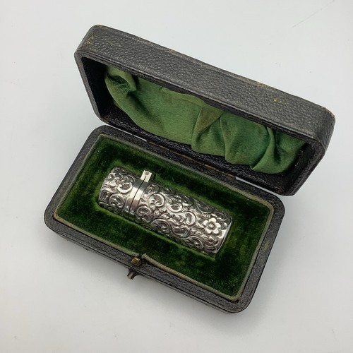 Solid silver scent bottle - scent,