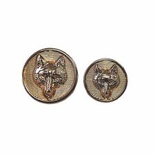 Equetech Gold Metal Foxhead buttons 8 (4 x L / S) - Replacement , Hunt, Riding