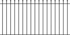 900mm HIGH BALL TOP METAL FENCING/RAILINGS RAILING