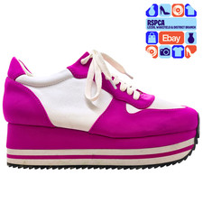 Jeffrey Campbell Hot Pink Turbo Sneakers Platform Trainers Size 7