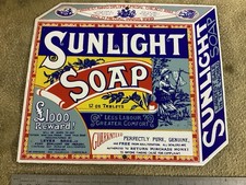 sunlight soap enamel sign,garnier,1980s ,super.