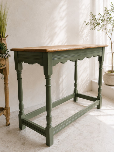 Vintage solid oak console - oak,