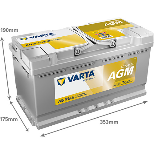 Varta agm vrla 12v - a5, 95ah