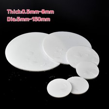 White PTFE Solid  Round Flat Plastic Discs High Temp Low Friction 0.5-8MM Thick