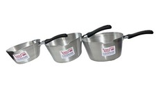6" 7" 8" Aluminium Milk Pan Dual Pouring Lips Boiling Tea Pot Handle Saucepan UK