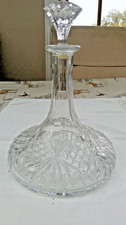 Cut Glass Ships Decanter - appx size 26cm high x 20cm wide