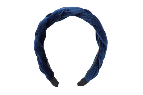 Velvet fabric braid hairband - fabric,