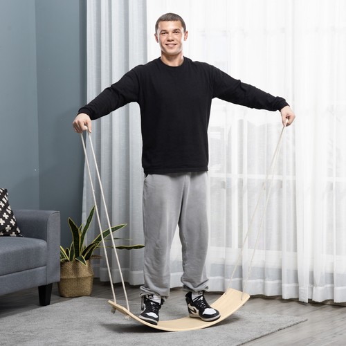 Wood wobble board with - wobble,