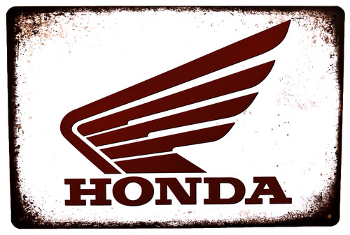 Honda logo tin sign gold - honda,