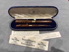 Waterman Pen Set 12 Antique 1915-1917 Gold Self Filler Unrestored +Original Case
