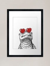 Cool Heart Gator Framed Art