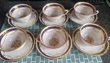 Tuscan Fine Bone China 1930s Tea Set X6. Teaplates x6 and Serving Plates x3