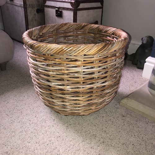 Large rustic log basket - rustic,
