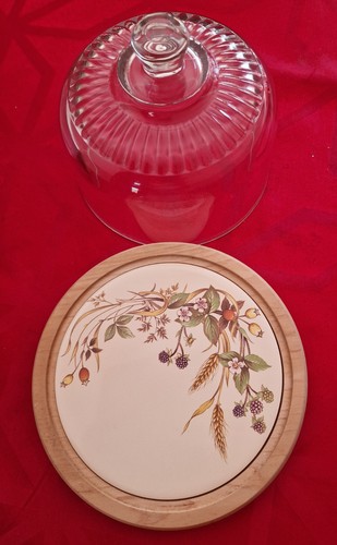 Cheese board glass dome wood - glass,
