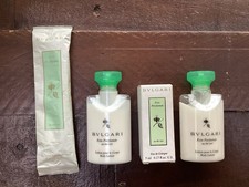 4 X BVLGARI AU THE VERT TRAVEL SIZE PARFUME, BODY LOTION + WIPE NEW
