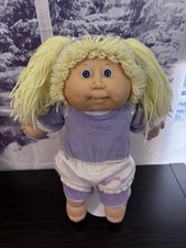 1986 yellow double pony cabbage patch hm 10 girl blue eye KT fact cpk outfit