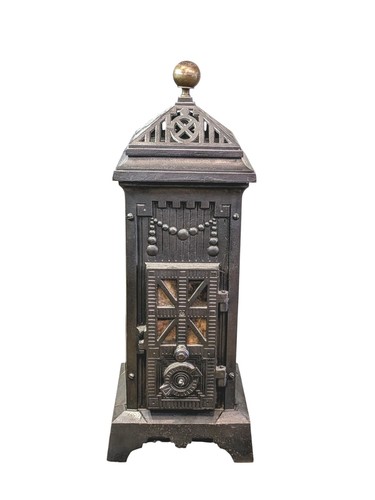 Antique cast iron stove wood - iron,