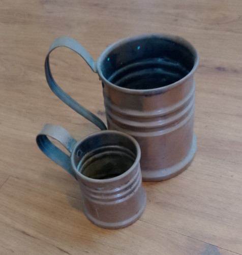 Antique copper measuring cups - antique,
